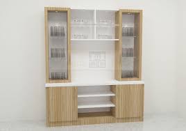 Beautiful Crockery Unit Made Up Of Plywood With Laminate Finish The Sleek Structure Modern Crockery Crockery Unit Design Crockery Unit Kitchen Cabinet Layout