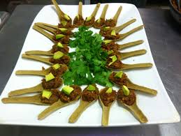 Edible Spoons Filled With Haitian Goodness Shiktay And Zaboka Food Edible Asparagus