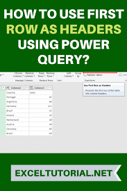 How To Use First Row As Headers Using Power Query In 2020 Excel Tutorials Excel Shortcuts Excel Formula