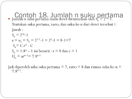 Tentukan jumlah semua suku deret itu. Barisan Dan Deret Ppt Download