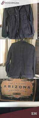 Arizona Jean Company Utility Jacket Men S Euc Grey Utility Jacket Zipper Button Closure Four Front Pockets 100 Grey Utility Jacket Clothes Design Fashion