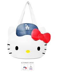 los angeles dodgers mlb hello kitty tote bag purse 57 via shop mlb com so jealous that other teams have these but the hello kitty purses and bags dodgers los angeles dodgers mlb hello kitty