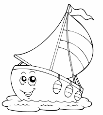 Kostenlose Malvorlage Transportmittel Schiff Mit Lustigem Gesicht Zum Ausmalen