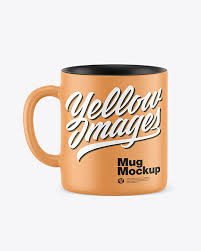 Download Ceramic Coffee Cup Mockup In Cup Bowl Mockups On Yellow Images Object Mockups PSD Mockup Templates