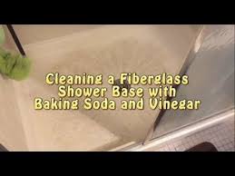 How To Clean Textured Fiberglass Or Plastic Shower Floor Baking Soda White Vinegar Youtube Clean Shower Floor Fiberglass Shower Shower Cleaner