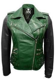 Leather Skin Women Green Brando Genuine Leather Jacket With Black Sleeves Leather Jackets Women Genuine Leather Jackets Green Leather Jackets