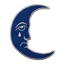 Crying Moon Badge Png Blue Moon Blue Aesthetic Blue