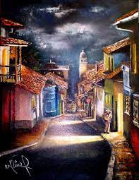 Monologo En La Candelaria Oleo Sobre Lienzo 30x40cm La Candelaria En Bogota Es Un Barrio Colonial Que Resume Los Origenes De Oleo Sobre Lienzo Pintor Pinturas