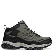 Skechers Men S Afterburn M Fit Geardo X Wide Mid Top Sneakers Olive Black Sneakers Fashion Mid Top Sneakers Famous Footwear
