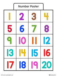 Free printable number coloring pages 1 10 for kids that you can print out and color. Number Poster 1 20 In Color Number Activities Preschool Numbers Preschool Numbers Preschool Printables