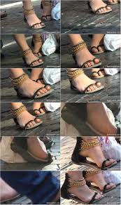 Candid shiny sandals - (3006 wmv) - Candid Girls feet from Baresandals -  SDWMV