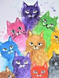 kitten and cat original art by marjansart cat a lot of etsy cat painting cat art cat artwork