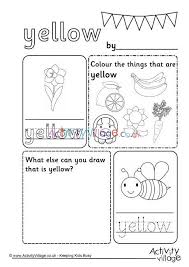 Yellow Colour Worksheet Color Worksheets Color Worksheets For Preschool Preschool Colors