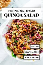 This Thai Flavored Quinoa Salad Recipe Is Colorful Crisp And Delicious It S Also Vegan And Gluten Free It S Recipes Vegetarian Recipes Quinoa Salad Recipes
