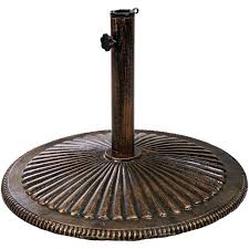 Check this unique and round umbrella base and get this for your domestic or. Sunnydaze Outdoor Heavy Duty Cast Iron Decorative Ridged Design Round Patio Umbrella Base Stand 22 Bronze Target
