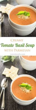 Add 2 cups water, ¼ cup basil, and sugar; Creamy Tomato Basil Soup With Parmesan Cheese The Best Tomato Soup I Ve Ever Had Creamy Tomato Basil Soup Tomato Basil Soup Best Tomato Soup