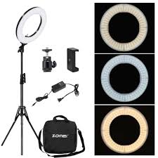 Zomei Dimmable Photography Photographic Studio Ring Light 3200 5600k Led Lighting Phone Adapter Makeup For Live Broadcast Video Aliexpress