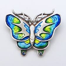 enamel butterfly brooch