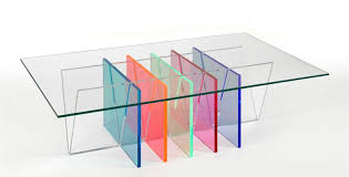table basse olica en verre trempe et plexi multicolore decor plexus products design