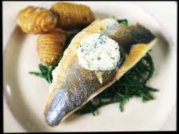 Seabass With Samphire And Lemongrass Butter Sea Bass Fillet Recipes Seabass Fillet Sea Bass