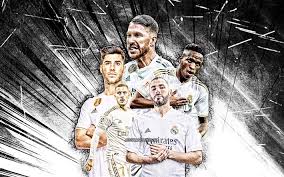 68 cristiano ronaldo 4k wallpapers and background images. Download Wallpapers 4k Karim Benzema Vinicius Junior Eden Hazard Marco Asensio Sergio Ramos Grunge Art Real Madrid Fc Football Stars La Liga Real Madrid Team White Abstract Rays Soccer Real Madrid Cf