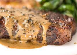 Turn meat and close lid; Steak With Creamy Peppercorn Sauce Recipetin Eats