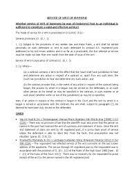 A brief explanation on the jurisdictions of courts in malaysia. Service Of Summons By Way Of Ar Registered Post Issues Service Of Process Writ