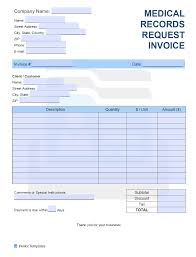 Free Medical Records Request Invoice Template Pdf Word Excel