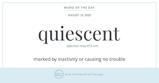 Word Of The Day Quiescent Merriam Webster In 2020 Word Of The Day Words Commonly Misspelled Words