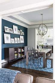 Silver and white accents keep the space light, and beige window treatments soften the look. 60 Stylish Blue Walls Ideas For Blue Painted Accent Walls
