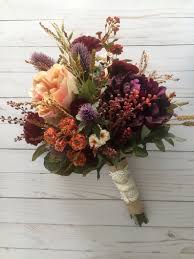 Fall Wedding Bouquet Silk Wedding Bouquet Rustic Bridal Bouquet Burgundy Bouquet Autumn F In 2020 Rustic Bridal Bouquets Bridal Bouquet Fall Silk Wedding Bouquets