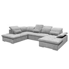 Domo Collection Wohnlandschaft Wahlweise Mit Bettfunktion Und Kopfteilverstellung Grau Chenille Wohnen Wohnlandschaft Wohnaccessoires