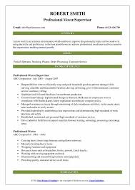 Professional Mover Resume Samples Qwikresume