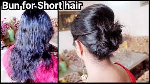 They feel that brides with long hair have so. Karwachauth Special Bun Hairstyle For Short Hair Easy Indian Festive Bun With Puff Hairstyle Youtube