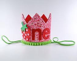 Diy Birthday Crown For Adults Strawberry Birthday Crown Strawberry 1st Birthday Coral Pink Etsy In 2020 Birthday Party Hats Girls First Birthday Cake 1st Birthday Party Themes