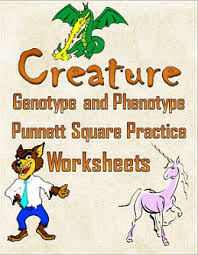 Creature Genotype And Phenotype Punnett Square Practice Worksheets Life Science Middle School Biology Lessons Middle School Science Resources