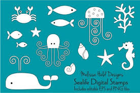 Showing 1 to 10 (of 10 designs). Sea Life Digital Stamps Clipart Graphic By Melissa Held Designs Creative Fabrica In 2020 Digital Stamps Clip Art Website Template Design
