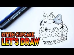 Hoe Teken Je Een Schattige Kitten Cupcake Tekenen Voor Beginners Youtube Cupcake Tekening Tekenen Schattig Kitten