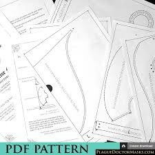 Face mask sewing pattern free vector. Diy Plague Doctor Mask Pattern Template With Instructions Pdf Download Plague Doctor Masks