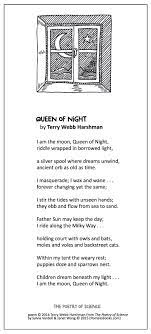 Share This Bookmark Featuring The Poem Queen Of Night By Terry Webb Harshman From The Poetry Friday Anthology For Scienc Poetry Kids Poems Reading Tutoring