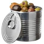 TIN CAN DESSERT "SILVER" CONTAINERS WITH LID - DISPOSABLE-SO