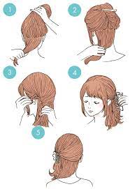 クリップを使ってサイドハーフアップヘアアレンジ イラスト付き kawaii hairstyles hair styles front hair styles