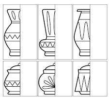 Coloring For Kids Complete Drawing The Vase And Pot Halves How To Draw Painting For Kids Luntiks Crafts And Art Art Handouts Symmetry Art Art Classroom