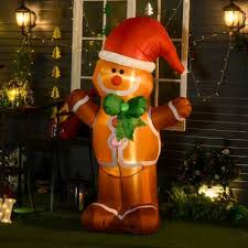 Shop gingerbread party supplies and celebrate christmas with a gingerbread man costume, gingerbread ornaments and christmas crafts for kids.find gingerbread decorations and party favors in a christmas theme at oriental trading. Gingerbread Man Christmas Inflatables Outdoor Christmas Decorations The Home Depot