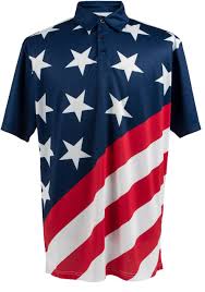 Usa Stars Stripes Flag Mens Loud Golf Polo Shirt