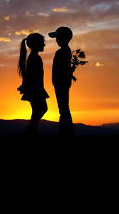Mountain Top Cute Lovely Kids Silhouette Romantic Scene Iphone 6 Wallpaper Love Wallpaper Backgrounds Kids Silhouette Romantic Scenes