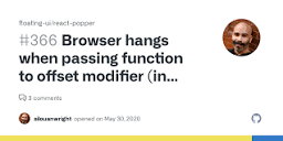 Browser hangs when passing function to offset modifier (in ...