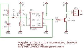 On Off Toggle Switch From A Momentary Switch Using 555 Circuitos Y Electronica