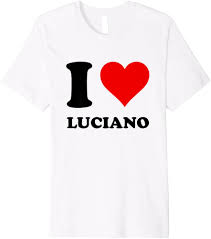 Camiseta prémium I Love Luciano, Blanco