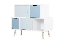 Those are the words i couldn't translate: Commode Homcom Meuble De Rangement Pour Enfant Commode Scandinave 3 Tiroirs Placard Niche Dim 105l X 40l X 81h Cm Mdf Blanc Bleu Bois Massif Pin Darty